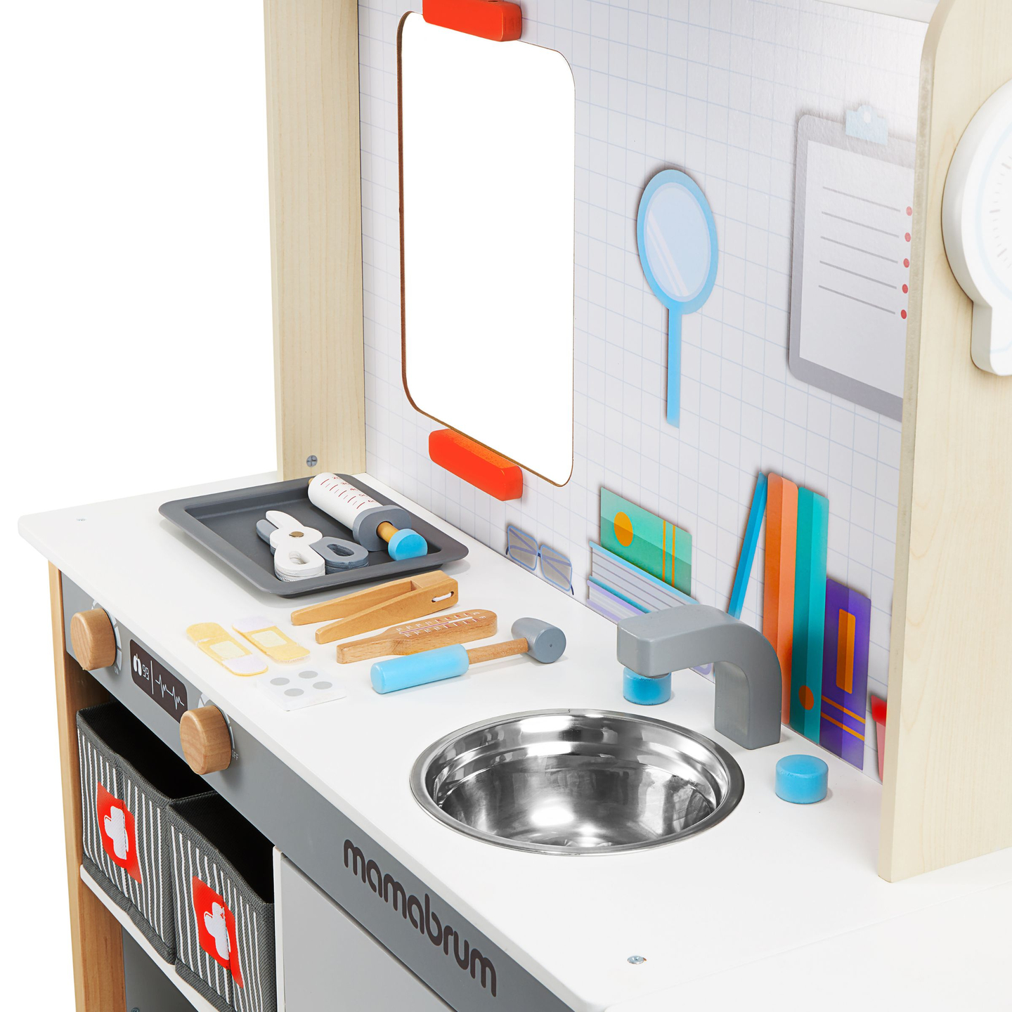 Consultorio médico hospitalario de madera XXL - set de médico con accesorios