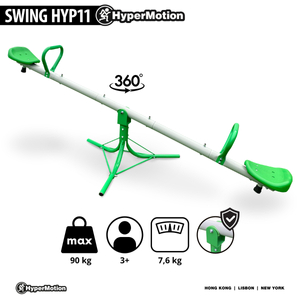 Columpio de jardín 2 en 1, barra de equilibrio para 2 personas con función de carrusel de 360 grados