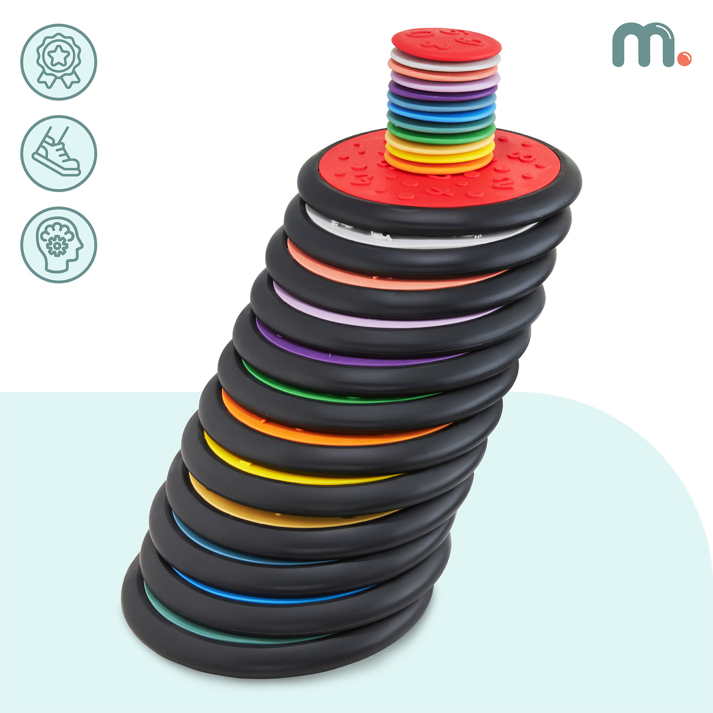 Discos sensoriales de colores para niños - 24 piezas