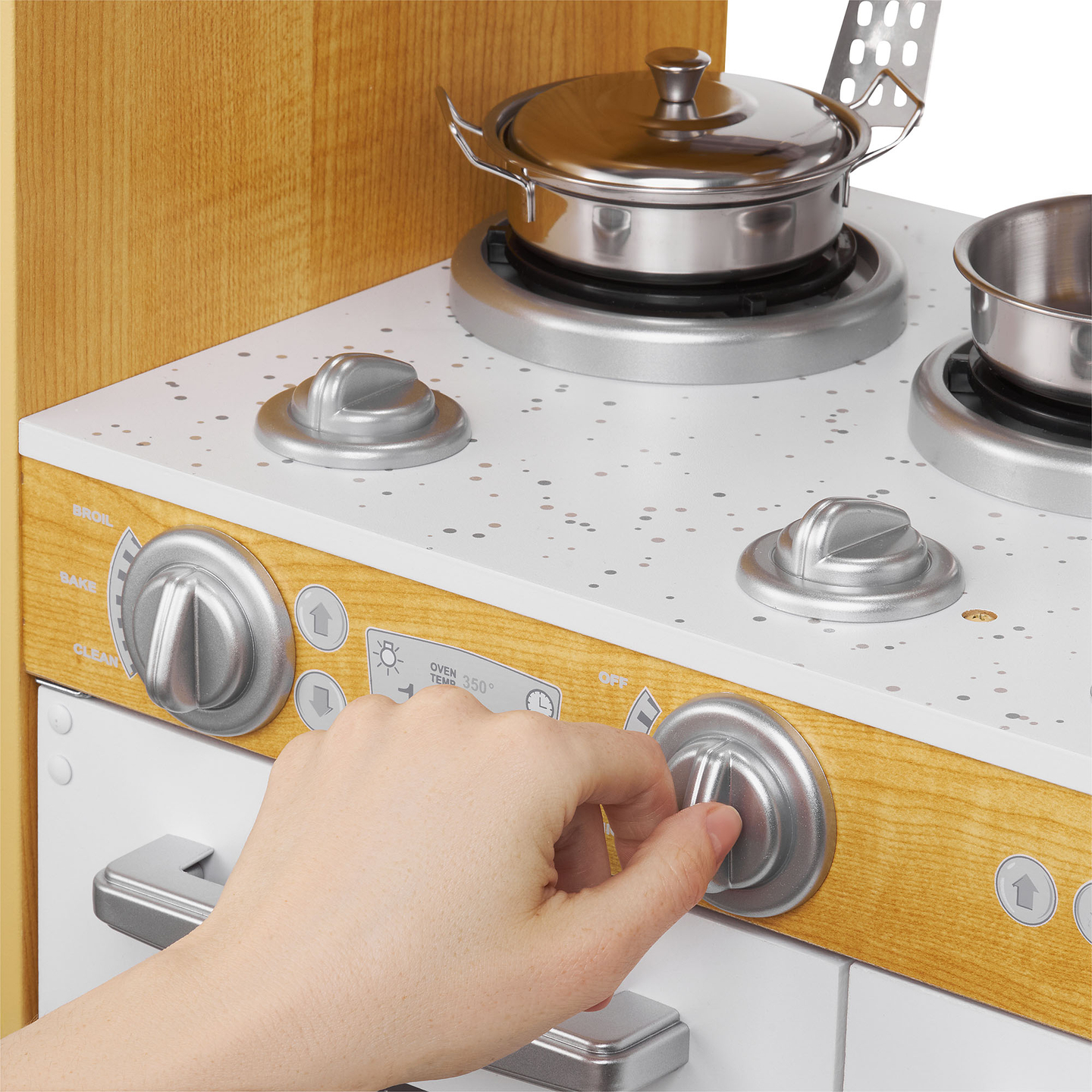 Cocina XXL de madera con iluminación LED, delantal y accesorios.