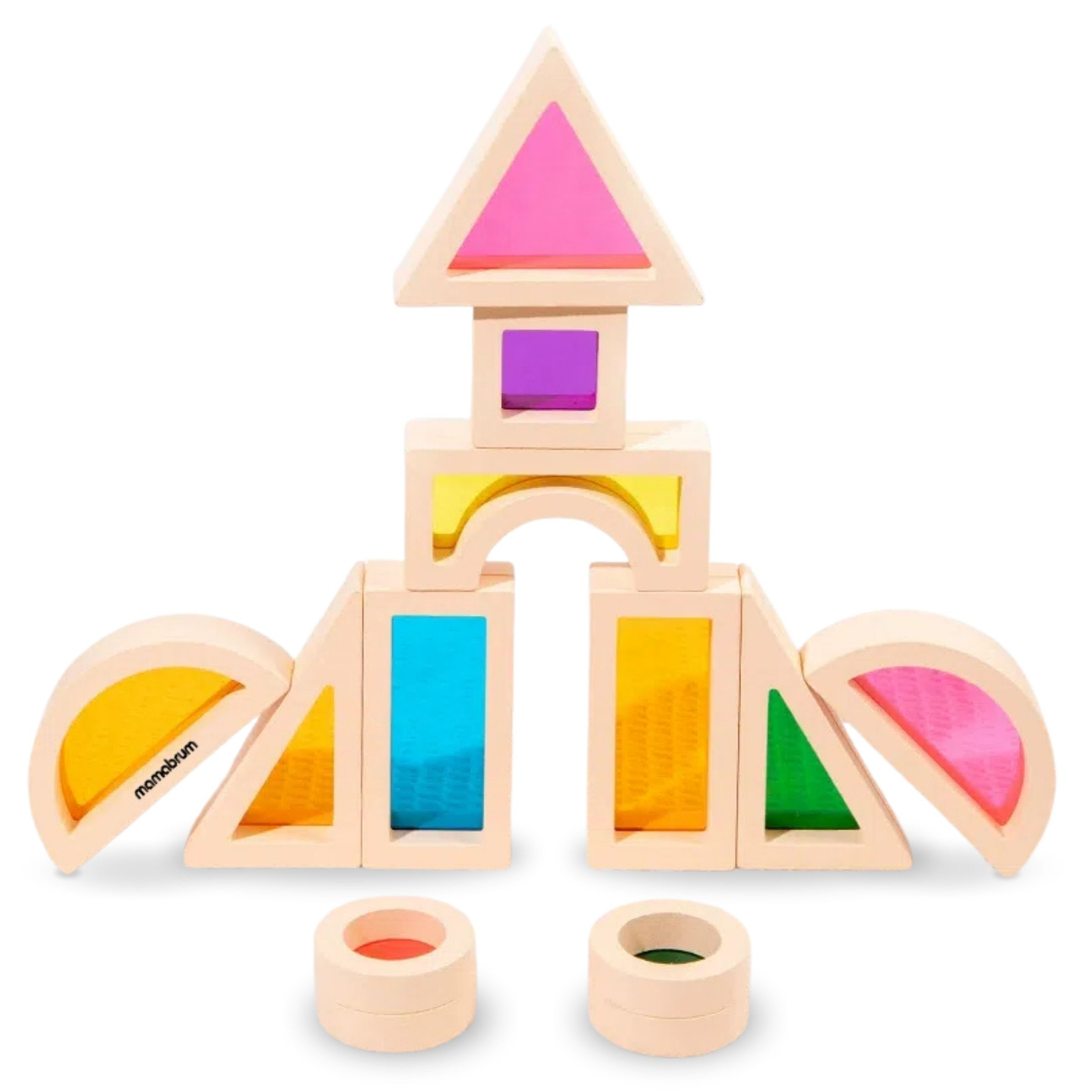 Bloques de madera arco iris - 25 elementos