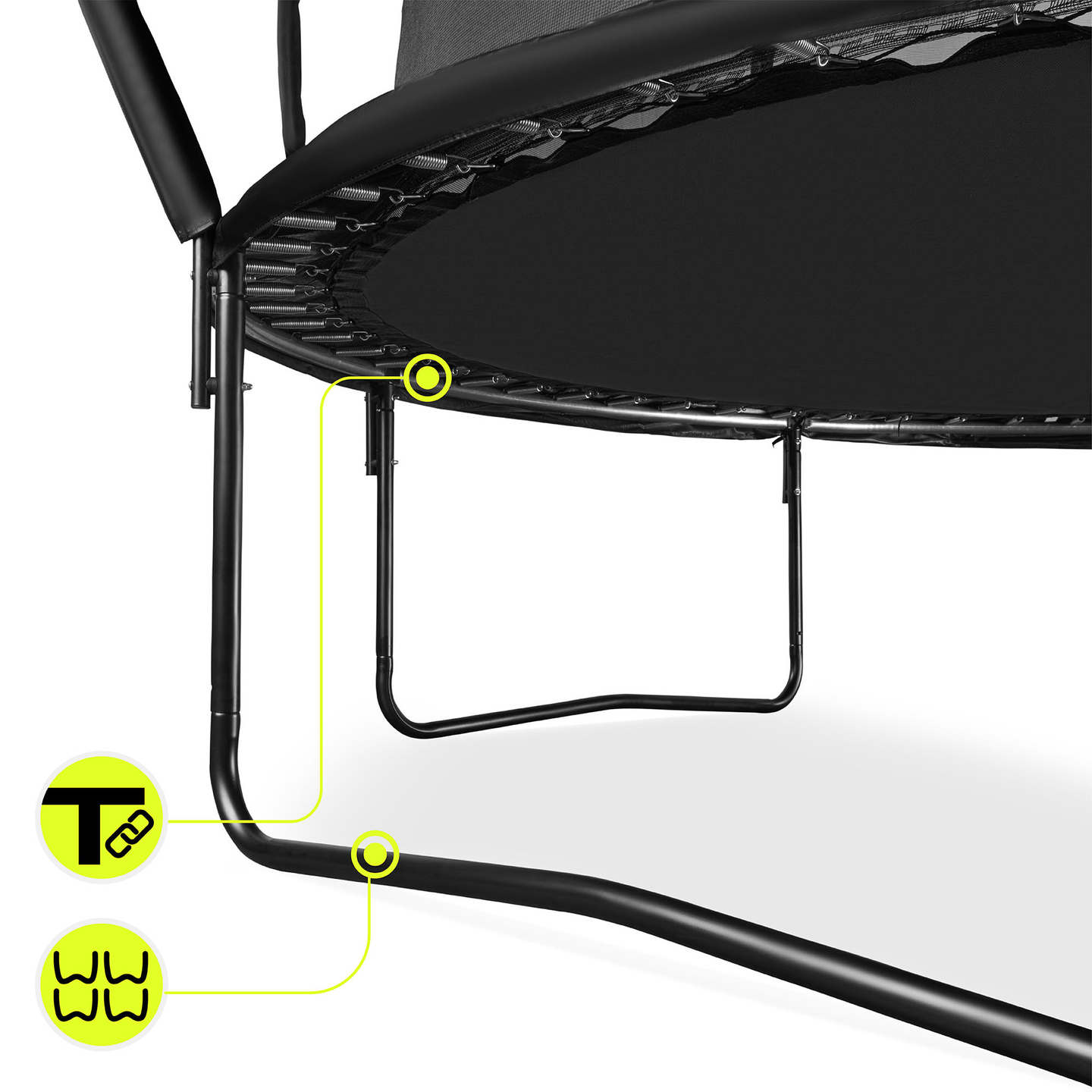 Cama elástica de jardín XXL para niños HyperMotion - 366 cm 12FT - con escalera y red interna - para casa y jardín - 150 kg máx.
