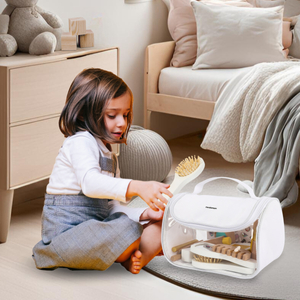 Set de maquillaje para niños - neceser de maquillaje + accesorios de madera, 15 artículos