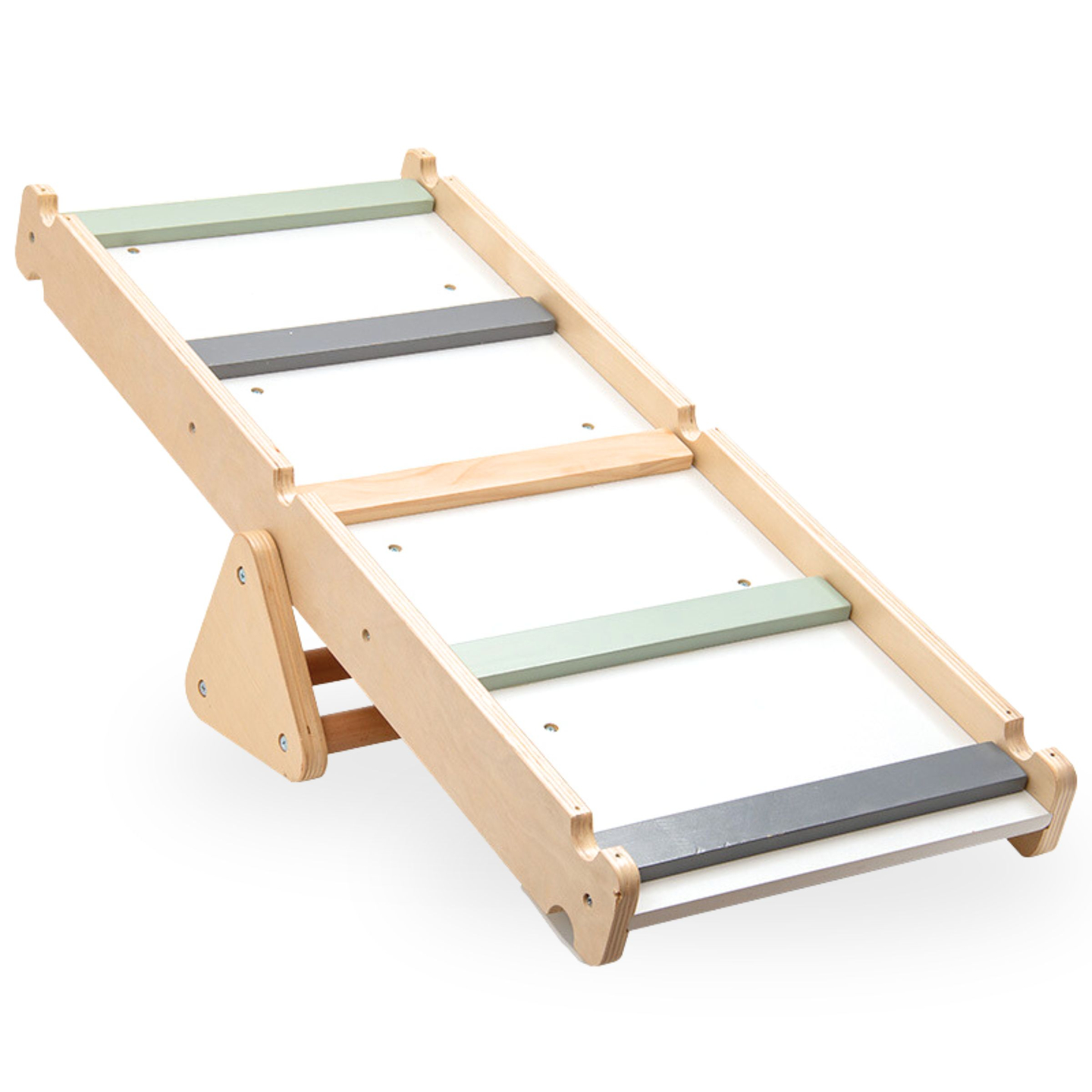 Parque infantil de madera para niños - escalera + rocódromo + barra de equilibrio - Triángulo de Pikler