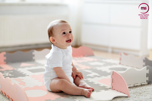 Alfombra rompecabezas de espuma XL 150 x 150 x 1 cm con borde - espuma EVA - rosa