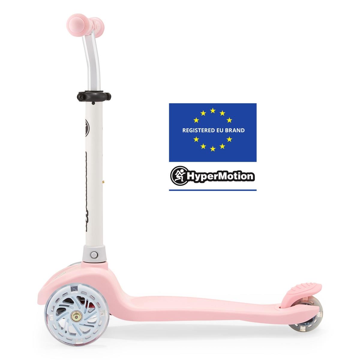 TRINGO scooter de tres ruedas, 3-8 años - rosa + ruedas LED brillantes